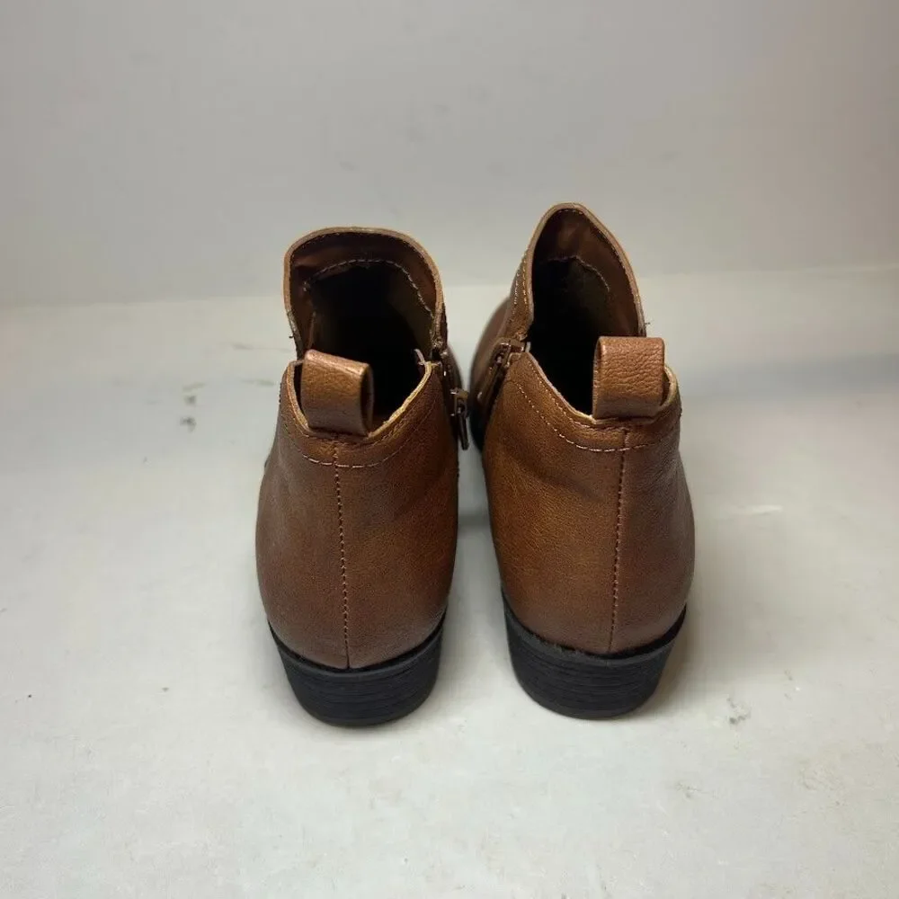 Sun Stone Womens 10 W Brandy Tan Faux Leather Cadee Ankle Booties NIB MO8 - Picture 5 of 5